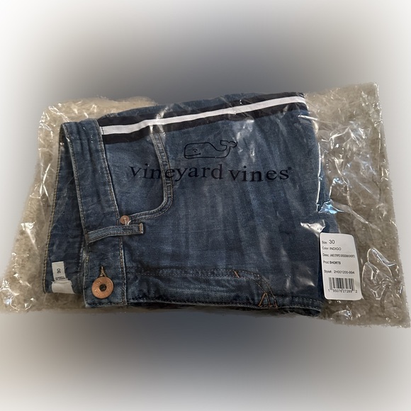 Vineyard Vines Jamie Striped Grosgrain Jean shorts sz: 30&32 Indigo Summer pants - Picture 3 of 3